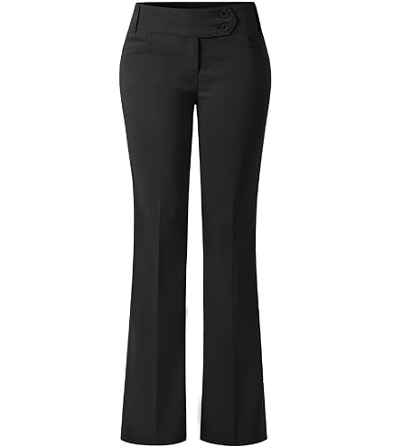 NIMIN Dress Pants Women Low Waisted Work Trousers Business Casual Flare Bootcut Slacks 2025 Fashion Office Outfits with Buttons Grey at Amazon Women's Clothing store