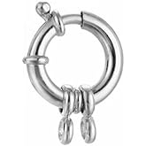 925 Sterling Silver 15mm Spring Ring Clasps Round Close Ring Clasp Findings for Necklace Bracelet Jewelry Making