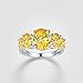 Psiroy 925 Sterling Silver Plated Created Citrine Filled 5 Stone Engagement Ring Band Size 11