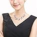 Glamorousky Blue Leaves Necklace with Blue Austrian Element Crystals