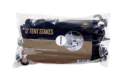 Holiday Joy - 12 All Purpose Commercial Grade Tent Stakes - Great for Seasonal Outdoor Displays, Inflatables, Camping Tents, Lawn Stakes