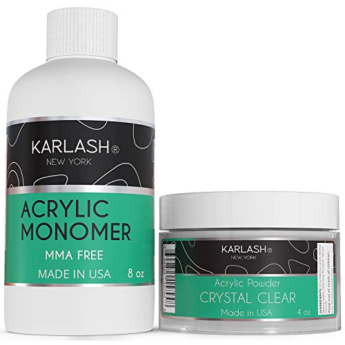 Karlash Professional Polymer Kit Acrylic Powder Crystal Clear 4 oz and
