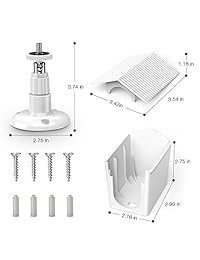 HOLACA Soporte de pared para cámara, resistente a la intemperie, protección de 360 grados, ajustable, para interior y exterior y funda para seguridad Arlo, Blanco), WU-S1001