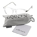 GQUEEN 201588 Fashion Horn Rimmed Keyhole Metal Temple UV400 Clear Lens Glasses