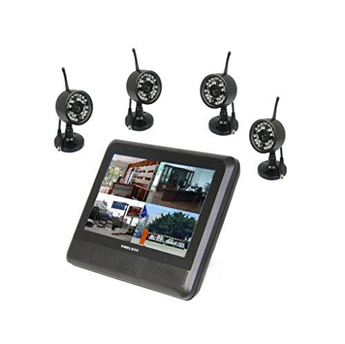 Hatop Wireless Security Camera Baby Monitor 4CH IR Night Vision DVR 2.4GHz In/Outdoor