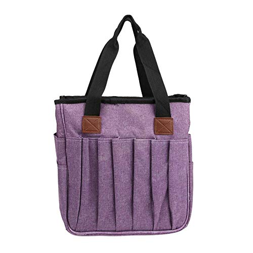 gotor Yarn Storage Tote, Knitting Tote Bag, Crochet Storage Organizer for Carrying Cotton Yarns, Knitting Needles, Crochet Hooks and Other Accessories, Purple