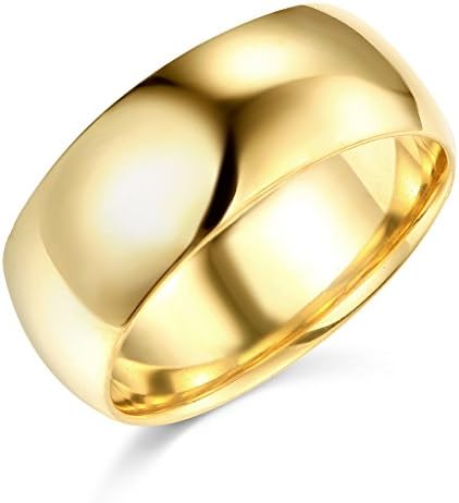 14k Yellow OR White Gold 8mm SOLID COMFORT FIT Plain Wedding Band