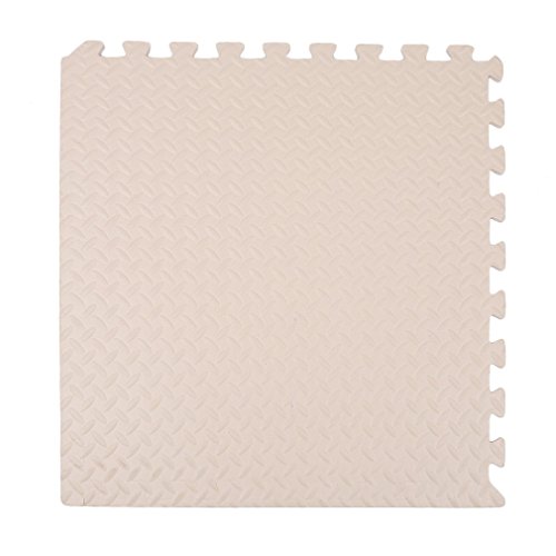 Homgrace Interlocking Floor Mat, EVA Foam Puzzle Tiles, Protection Mats, Children’s Soft Foam Eva Play Mats for Gym, Play Area, Exercise, Yoga (beige)