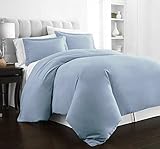 Beckham Hotel Collection Luxury Soft Brushed 2100 Series Microfiber Duvet Cover Set - Hypoallergenic - King/California King - Sky Blue