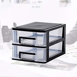 STOBOK Storage Drawer, 2 Layers Plastic Drawers