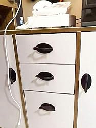 4 pcs Black Peel and Stick Pull for Mirrored