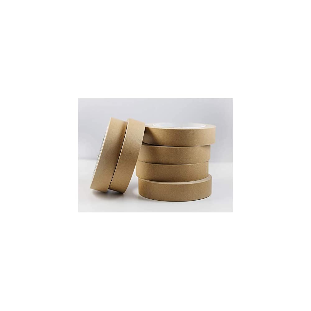 6X 25mm x 50m Framer's Tape - Brown Masking Tape, Self-Adhesive Kraft Paper Material, Ideal for Picture framing, Masking, Decorating and or Packaging - Eco-Friendly - 100% Recyclable - Vegan(2) (6)
