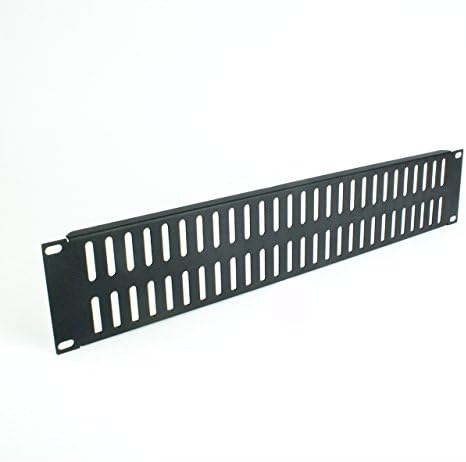 2U Vented Blank Panel | Premium Black | Steel | Flanged | Made in USA