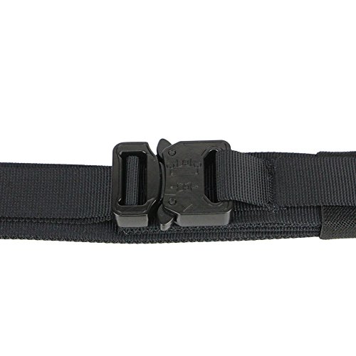 Aiduy 1.5" Tactical Duty Belt with Cobra Buckle for EDC Molle Equipment 1000D Nylon (Black, Medium)