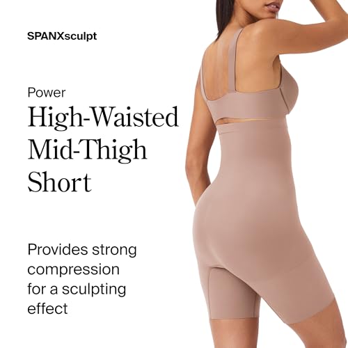 SPANX SPANXsculpt Power Series High-Waisted Mid-Thigh Short - Lightweight, All-Day Comfort - Core Control Shapewear