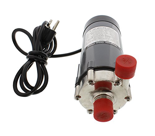 Magnetic Drive Home Brew Beer Siphon and Water Circulation Pump â€“ Food Grade Stainless Steel Head with 1/2" Inch Thread