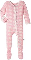 KicKee Pants Essentials Print Ruffle Footie Prd-kprf908-ele, Lotus Elephant, New Born