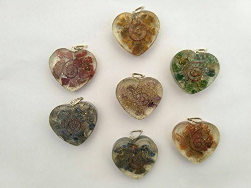 A++ 7 chakra heart shaped orgone pendants....
