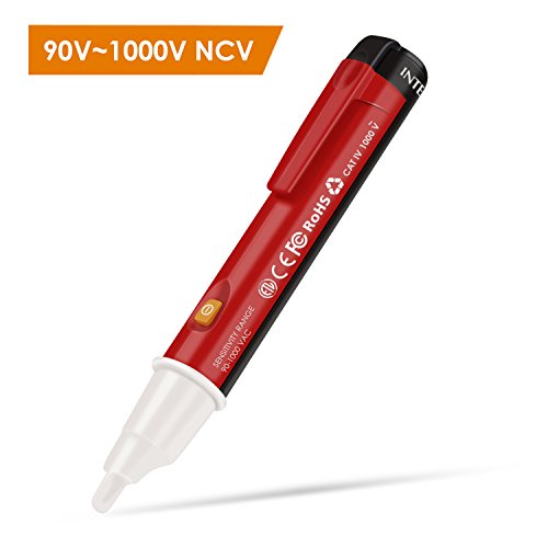 INTEY Voltage Tester Non Contact Voltage Detector Volt Pen with Flashing LED Light Indicator 90-1000V INTEY Voltage Tester Non Contact Voltage Detector Volt Pen with Flashing LED Light Indicator 90-1000V