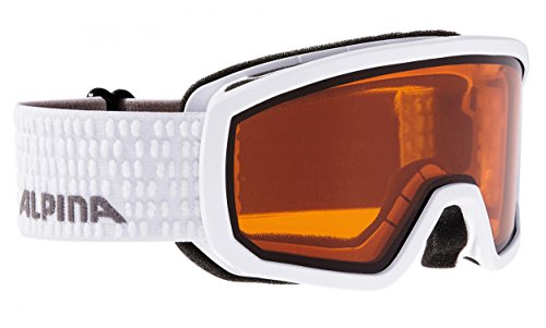 ALPINA SCARABEO JR. - Beschlagfreie, Extrem Robuste & Bruchsichere OTG Skibrille Mit 100% UV-Schutz Für Kinder, white, One Size