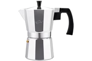 MVPLUE Classic Stovetop Espresso Maker 6 Cup ，Moka Pot Aluminum Silver，Perfect Cuban Coffee Maker， Make Delicious Coffee Easily at Home And Camping