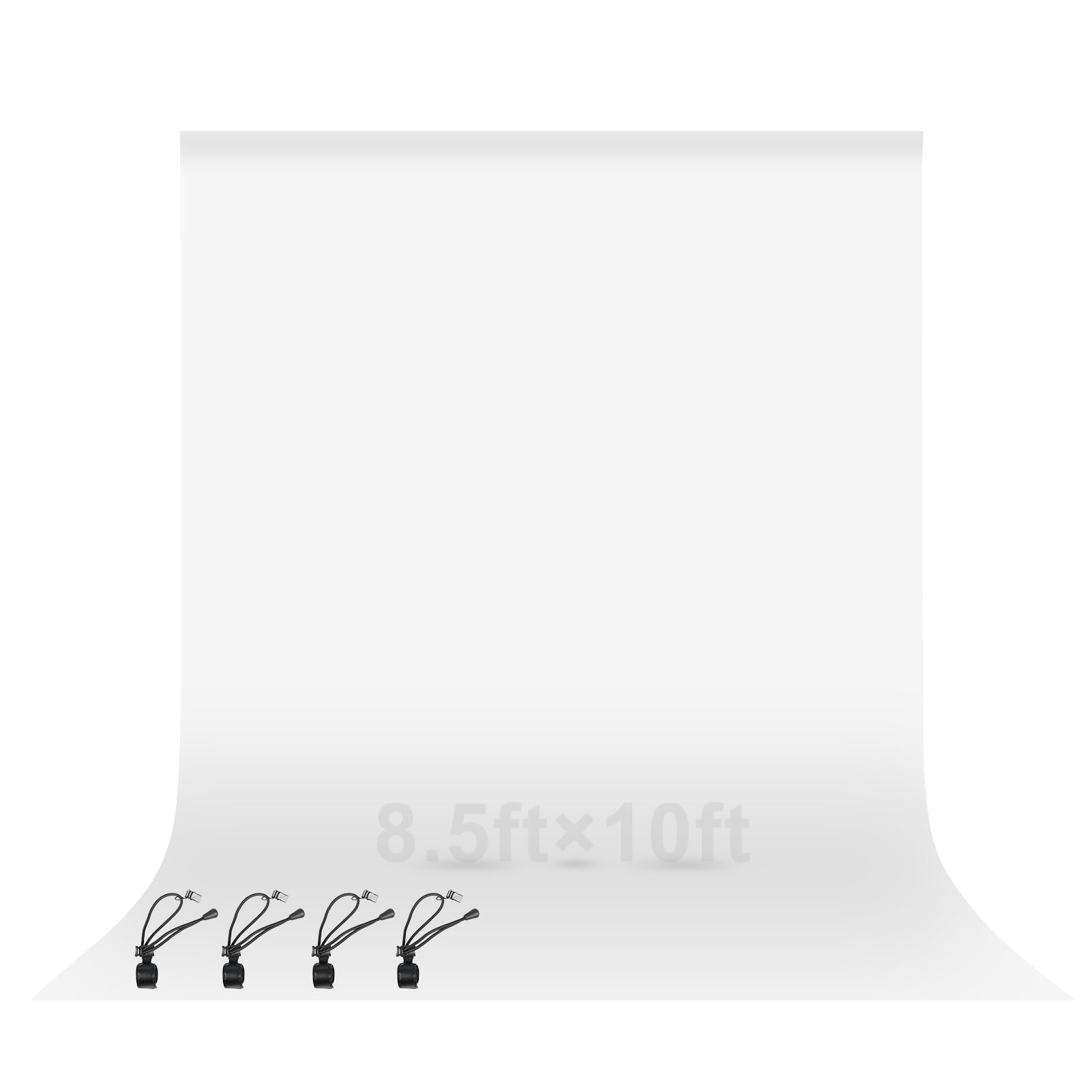 EMART 8.5x10 ft White Backdrop for Photography, Large Party Photo Background Curtain Drapes, Washable Polyester Fabric Back Drop Screen Sheet for Birthday Video Studio Portrait Photoshoot