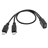 CY Micro USB Female to 2 Micro USB Male Splitter Extension Charge Cable for Galaxy S5 i9600 S4 I9500 Note2 N7100 S3 I9300 S2 9100