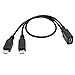 chenyang Micro USB 1 to 2 Y Splitter Cable,Micro USB 1 to 2 Charging Extension Cable Supports Charging Two Devices at The Same Time