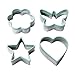 Ecoart Cookie Cutter Set - Star Flower Heart Butterfly Biscuit Cutters - Stainless Steel Sandwich Cutters/Vegetable Cutters Shapes Set with Comfort Grip for Kids & Adults (Set of 4)