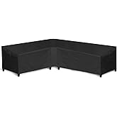 WLEAFJ Patio L-Shaped Sectional Sofa Cover Waterproof, Heavy Duty Outdoor Sectional Couch Cover with Air Vent, Left Facing, 83" L/104" L x 32" D x 31" H