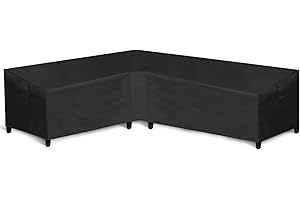 WLEAFJ Patio L-Shaped Sectional Sofa Cover Waterproof, Heavy Duty Outdoor Sectional Couch Cover with Air Vent, Left Facing, 83" L/104" L x 32" D x 31" H