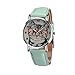 Womens Quartz Watch COOKI Clearance Cat Analog Female Watches Lady Watches on Sale Leather Watch-H78 (Green)