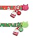 PUPTECK Christmas Bow Tie Cat Collar with Bell - Breakaway Safety 3-Pack, Adjustable Bowtie Kitten Collars for Boy & Girl Cats, Puppies, Bunnies and Small Pets, Cute Costume Accessory