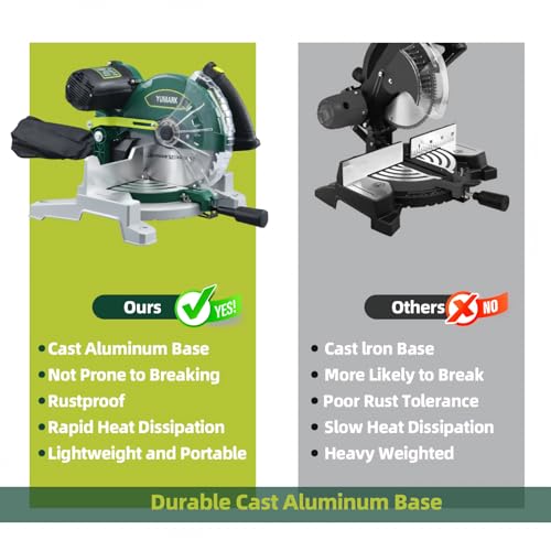 10-inch Miter Saw 6000RPM Corded Power Wood Circular Saw with Precision Miter photo 11