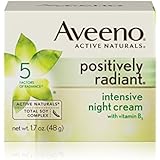 Aveeno Positively Radiant Intensive Moisturizing Night Cream with Total Soy Complex &amp; Vitamin B3, Oil-Free, Non-Greasy, Hypoallergenic &amp; Non-Comedogenic, 1.7 oz