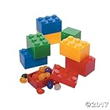 Building Block Brick Party Plastic Stacking Containers - 24 ct
