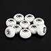 BRCbeads 10Pcs Silver Plate White Color Porcelain Murano Lampwork European Glass Beads Spacers