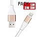 3PCS 123M iPhone Lightning Cable, High-speed Durable Syncing and Charging Cable for iPhone Devices iOS9 System (Gold)
