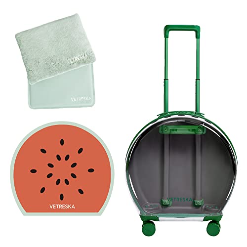 VETRESKA Hard Cat Carrier with Stickers & 2 Mats, Freely Breathe Travel