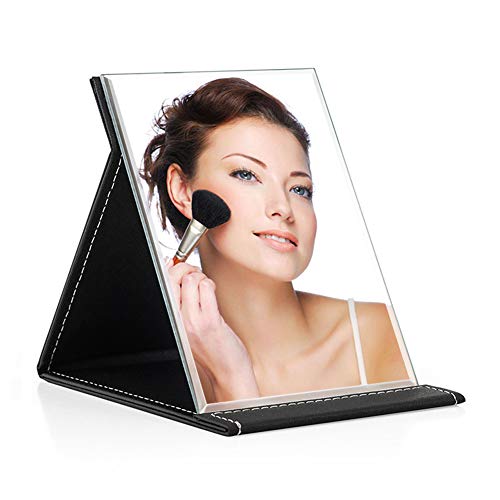 NAYSAYE Portable Folding Travel Mirror Table Vanity Makeup Desk Mirror with Stand,PU Leather