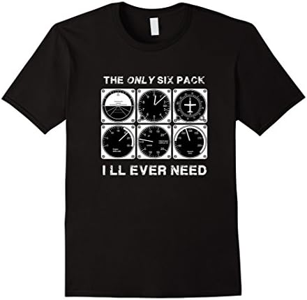 Men's Funny Pilot T Shirt - Airplane Flight Intruments Large Black
