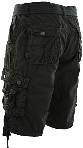 ChoiceApparel Mens Cargo Shorts with Belt (Many Pockets) (32, 101-Charcoal)