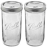 Ball 24 oz Jar, Wide mouth, 24 ounce (Pack of 2),Clear