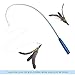 PETBABA Cat Toys, Feather Wand for Indoor Kitten, 2 Pcs Wild Refill on Retractable Fishing Pole, Interactive Stick Teaser to Exercise - Blue