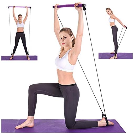 Portable Pilates Bar Kit with Resistance Band Yoga Pilates Stick Yoga Exercise Bar with Foot Loop for Yoga,Stretch… - Image 6