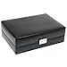 WOLF 99505 Heritage 4 Piece Watch Box with Valet, Black