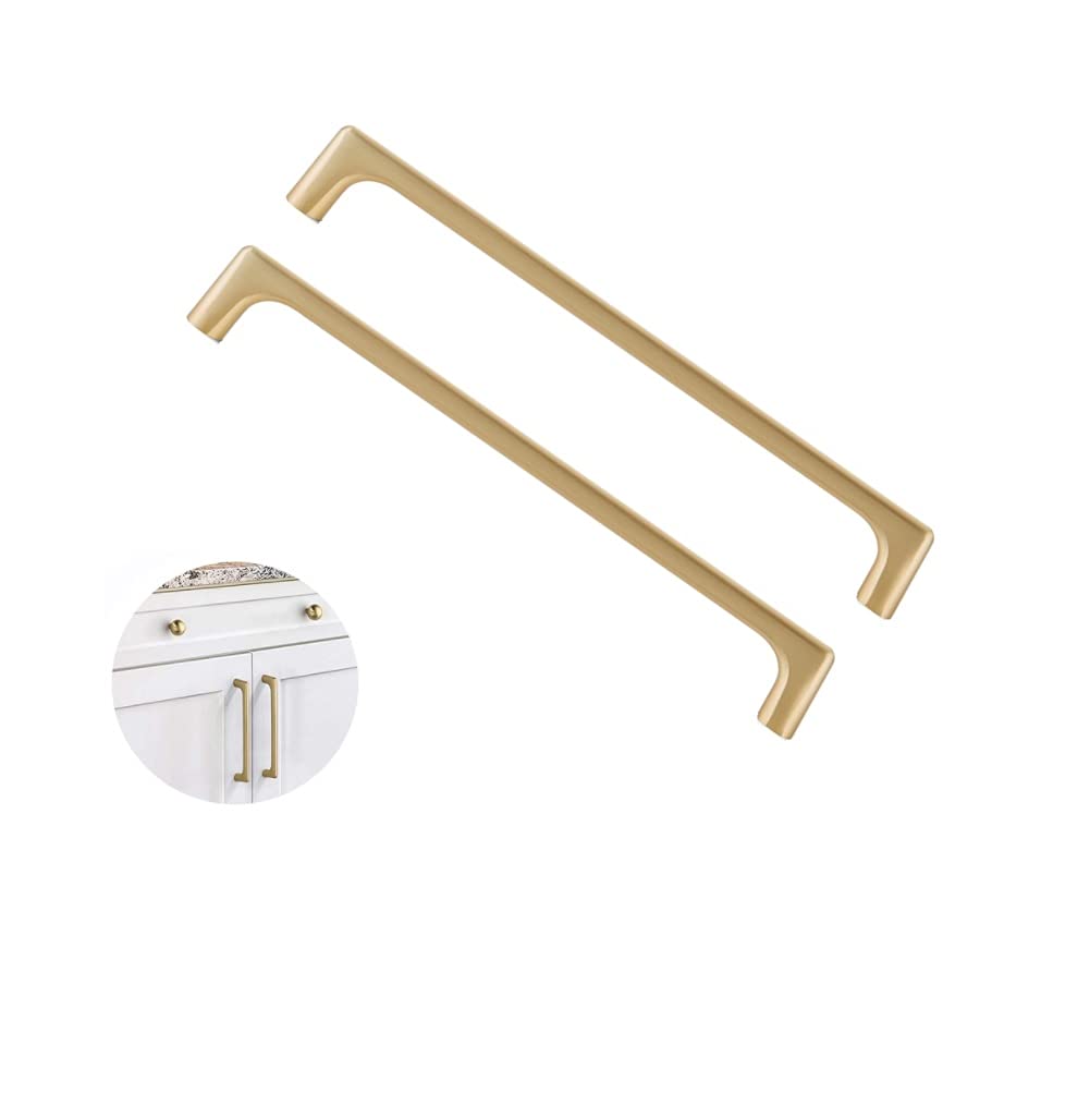 SYDARSYN Kitchen Cupboard Handles Brushed Brass Drawer Handles Cabinet Handles Kitchen Door Handles 224mm