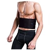 ASOONYUM Waist Trainer Trimmer Shaper for Women Men Weight Loss, Ab Belt, Stomach Wrap Sauna Belts, Helps Abdominal Muscle & Workout Sweat Enhancer, Back Lumbar Support, 3 Adjustable Hooks Black