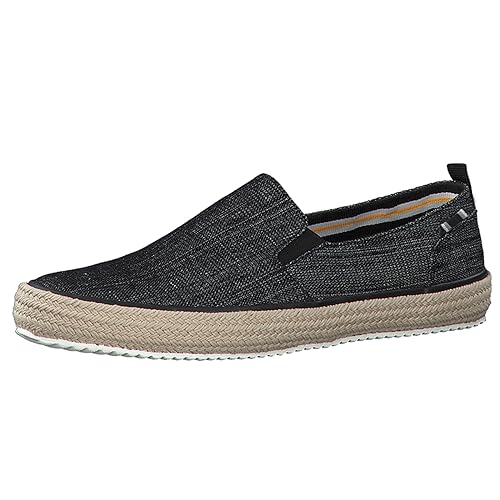 Gogfreg Men's Espadrille Slip On Flat LoaferFor Men Black US 11