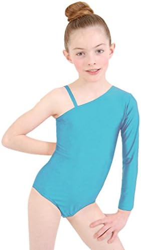 Dance Gear Kirstie Children's Nylon Lycra One Shoulder Long Sleeved Leotard
